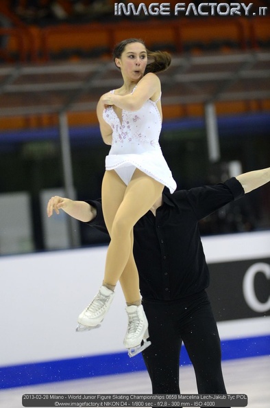 2013-02-28 Milano - World Junior Figure Skating Championships 0658 Marcelina Lech-Jakub Tyc POL.jpg